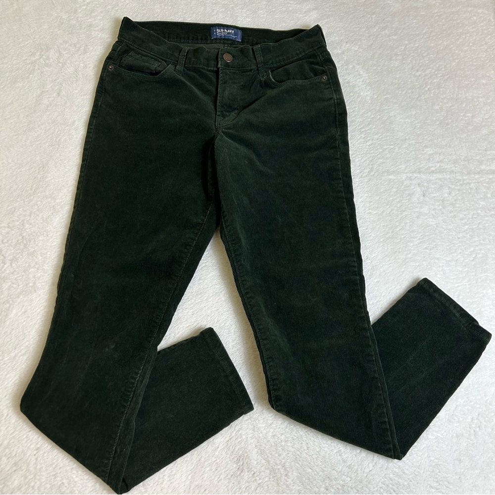 Old Navy Women's Jeans Size 4 Green Rock Star Mid Rise Skinny Corduroy Stretch